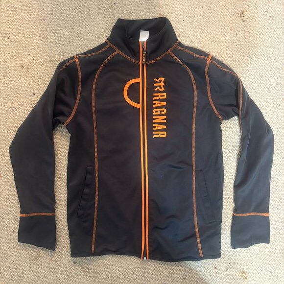 Ragnar Logo Zip Up Jacket - Gray and Orange - Size Mens Small - Picture 1 of 6